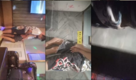 19岁小妹妹，KTV偷拍，粉嫩软萌乖巧，拉到角落脱裤摸胸玩得爽
