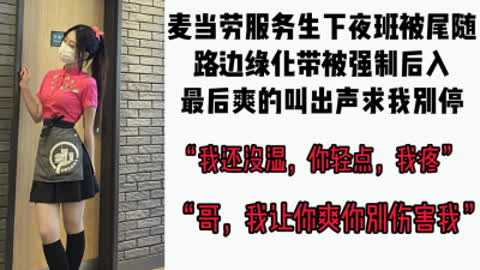 [付费] [原创] “我还没湿 你轻点我疼”麦当劳服务生下夜班被尾随路边后入强干