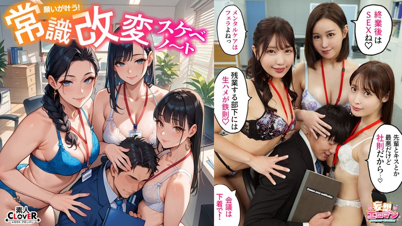 STCVS-023【改变常识，为所欲为！ ？ 】 1 霸道老板早上口交，下班后射在里面，这是常识！ ？ 2 厚脸皮的低年级学生应该使用可耻的销售策略，这是众所周知的事情！ ？惩罚性行为！ ！ 3 傲慢的同事将假阳具放在座位上，当他们射精时进行性交是常识！ ？ [妄想色情漫画#natural Mizuki、Satomi Mioka 和 Honoka Ashina]